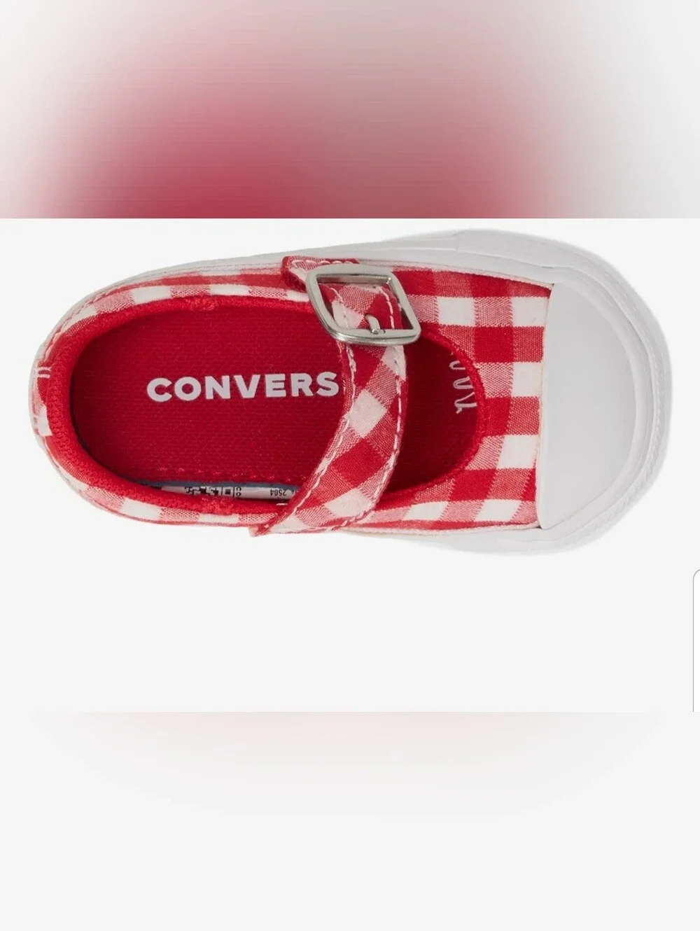 NEW! Converse Girls' Red Gingham Mary Jane Sneakers Sz 10 NWT